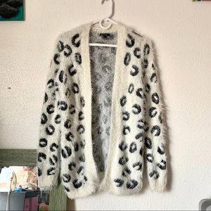 Faux Fur Animal Print Cardigan